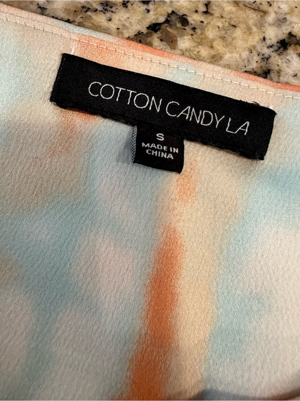 Cotton Candy LA tie dye mini dress back cutout teal orange white SM - Picture 8 of 15